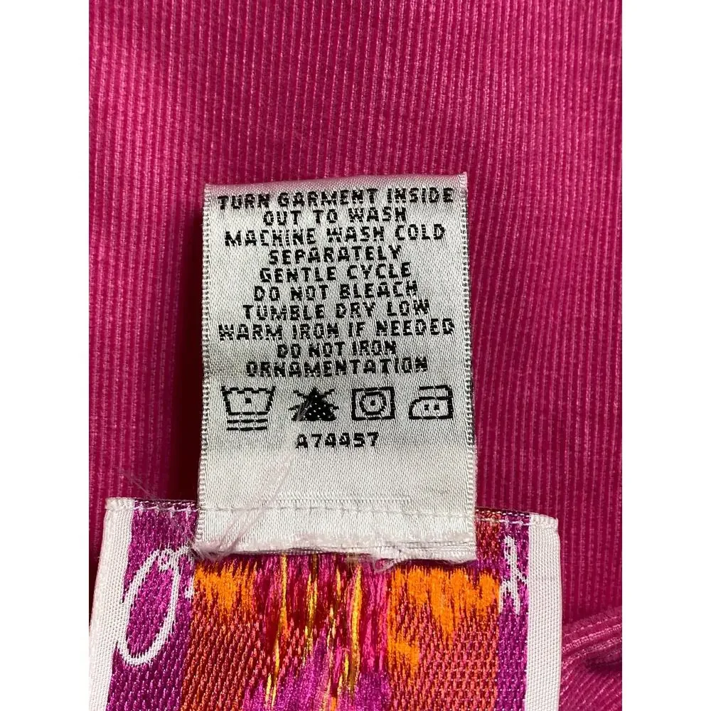 Quacker Factory Pink Corduroy Winter Shirt‎ Size XL Embellished Mittens Holiday